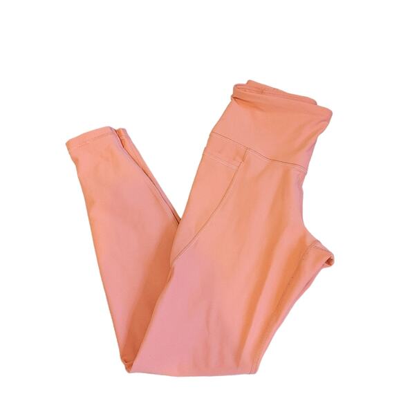 Old Navy Active Pink Peach Workout Leggings Criss Cross Design Size Small Soft - Picture 1 of 6